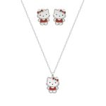 Παιδικό σετ hello kitty από ασήμι 925 επιπλατινωμένο